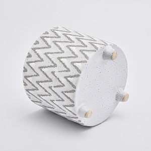 Wave Pattern Ceramic Candle Holders Votive Candlestick for Home Decor