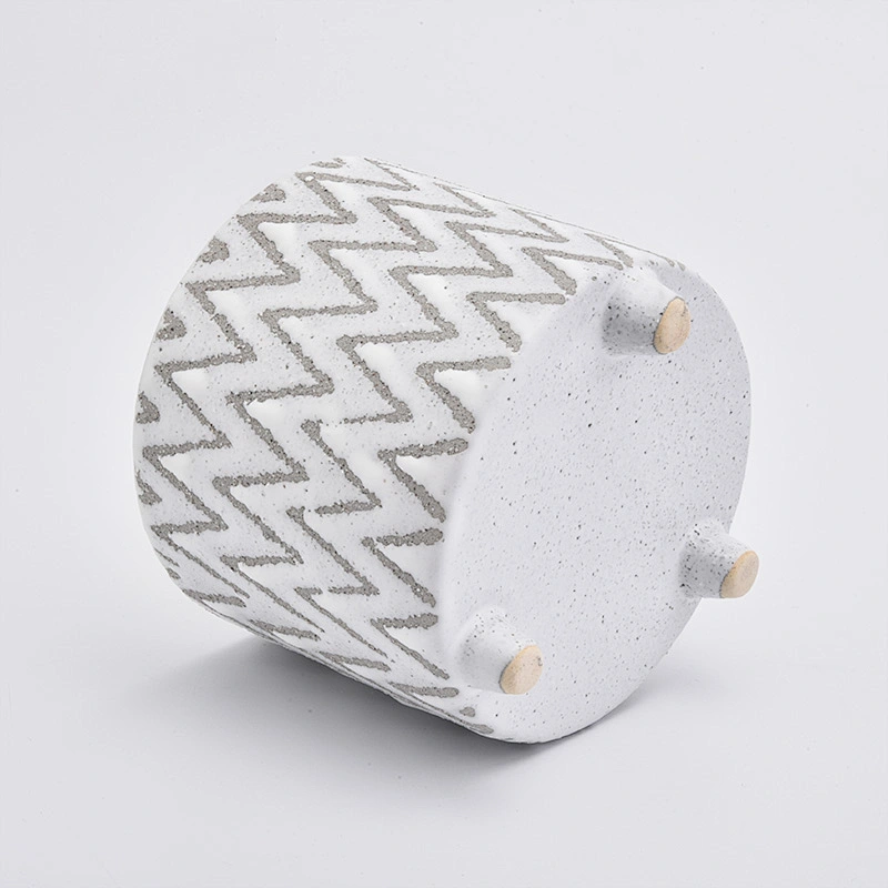 Wave Pattern Ceramic Candle Holders Votive Candlestick for Home Decor