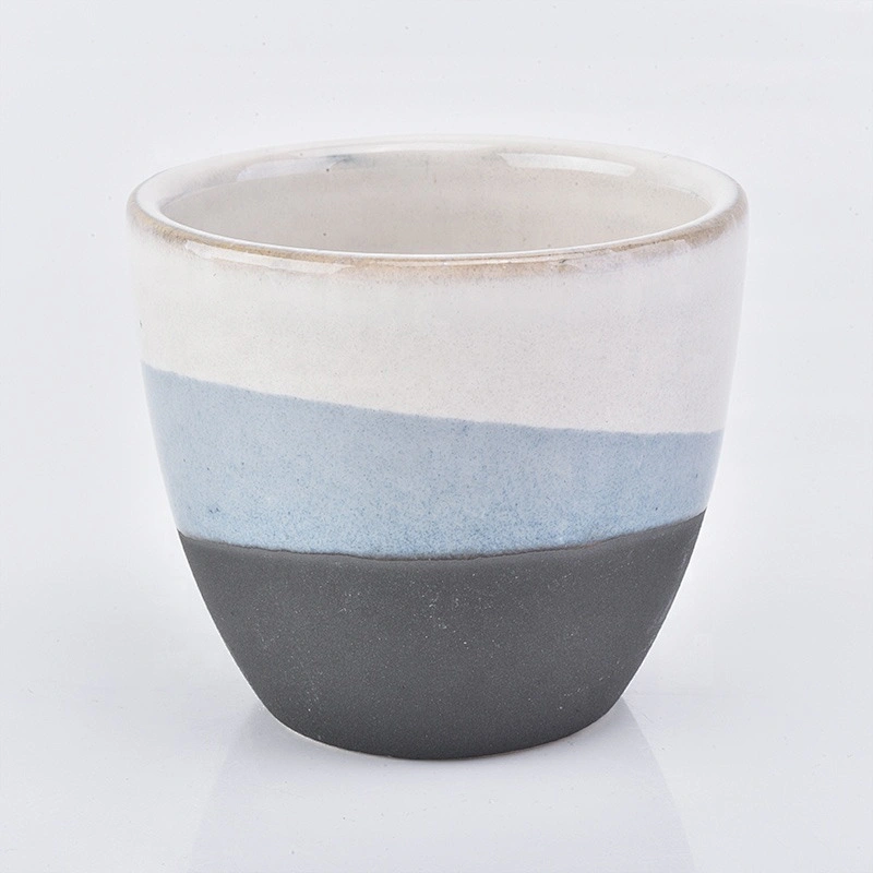 Wholesales Vintage frosted tea light ceramic candle jar