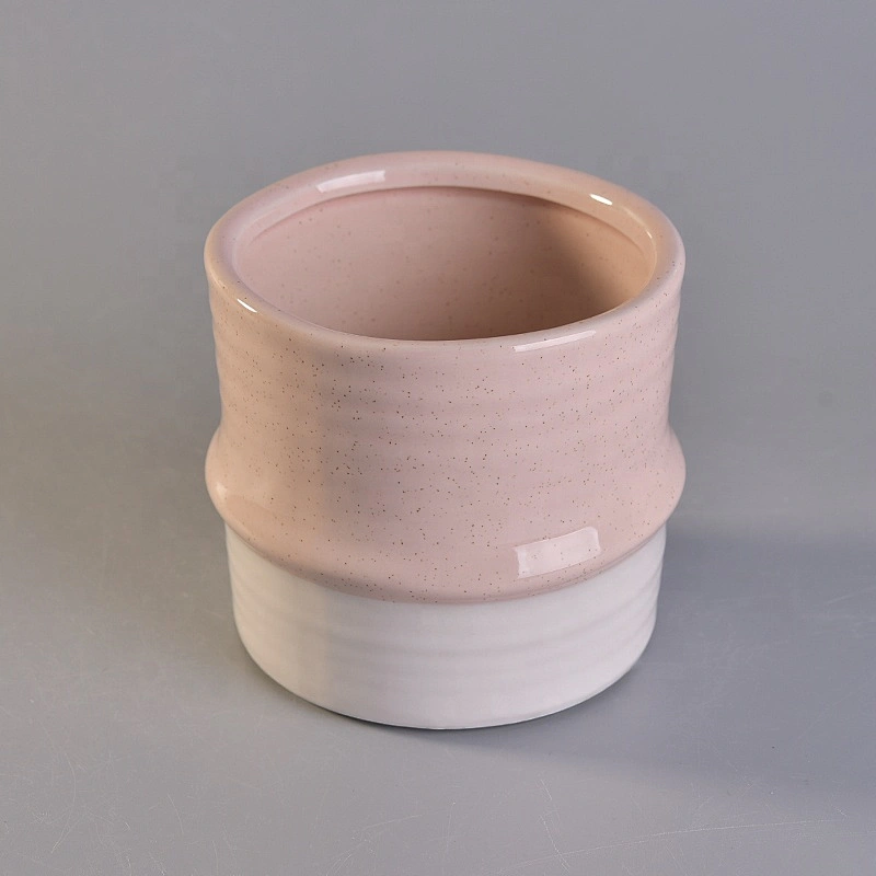Fancy terrazzo ceramic candle jars for home decoration
