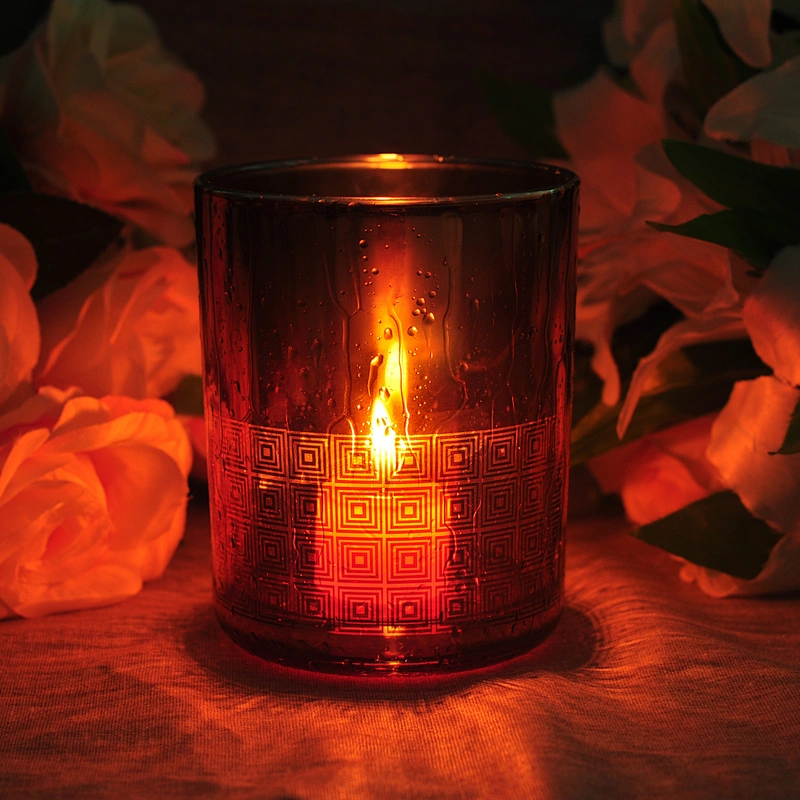 8oz 10oz 12oz  Luxurious customized tealight candle holder glass for home decor