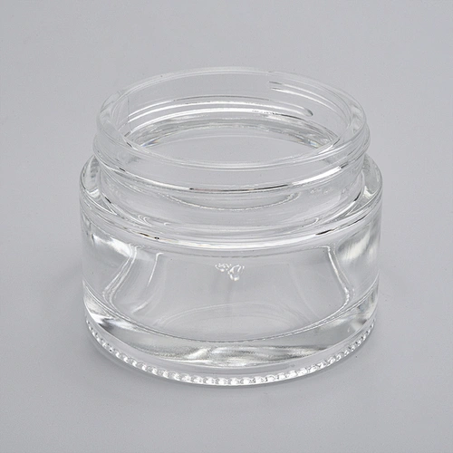 Wholesales round shape clear glass cream bottles cosmetic products for skin care