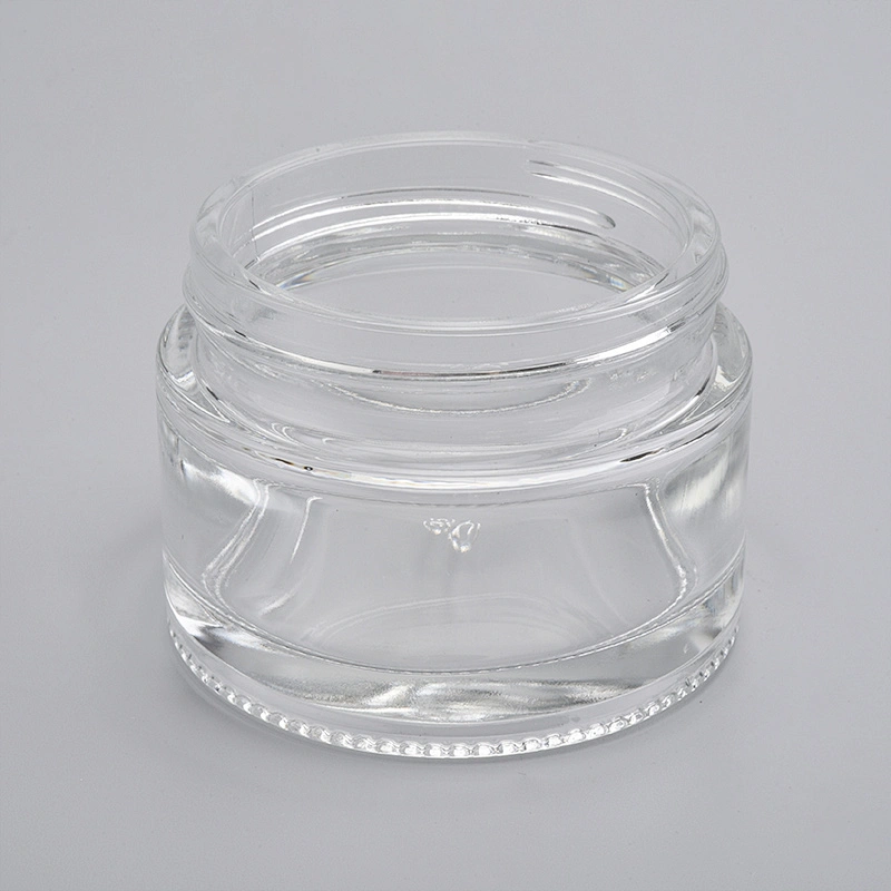 Wholesales round shape clear glass cream bottles cosmetic products for skin care