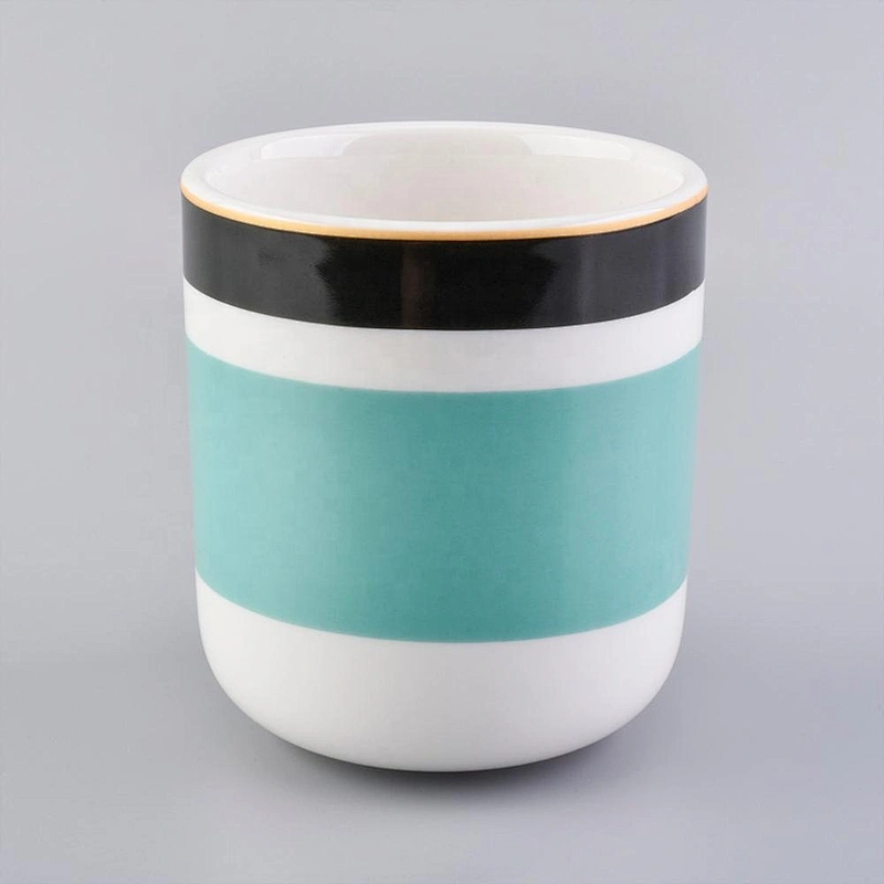 6oz 8oz 10oz Wholesales rainbow colorful custom ceramic candle jar