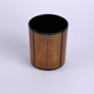 10oz 20oz Wholesales Custom printing black candle glass holder