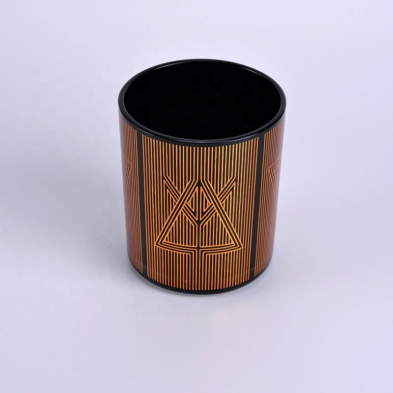 10oz 20oz Wholesales Custom printing black candle glass holder