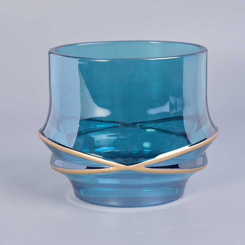8oz 10oz Sunny X design custom empty iridescent glass candle holders
