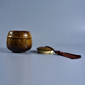 Vintage round brown candle ceramic containers 10oz 20oz