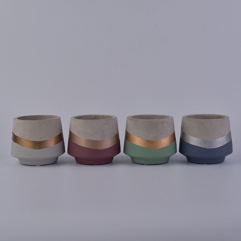 Wholesale popular grey concrete cement candle vessels