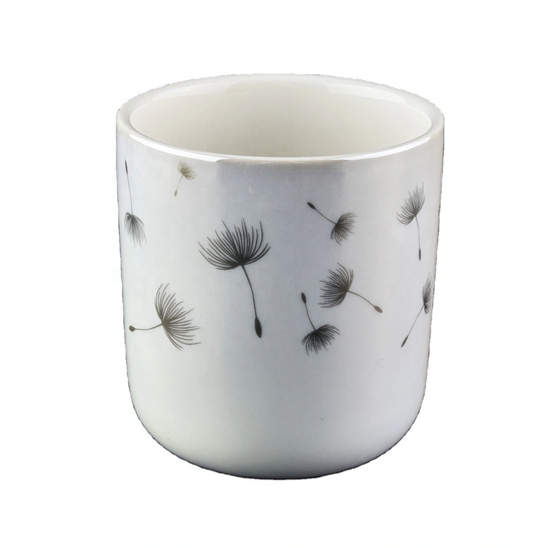 Wholesales empty tealight custom white ceramic candle holder jar