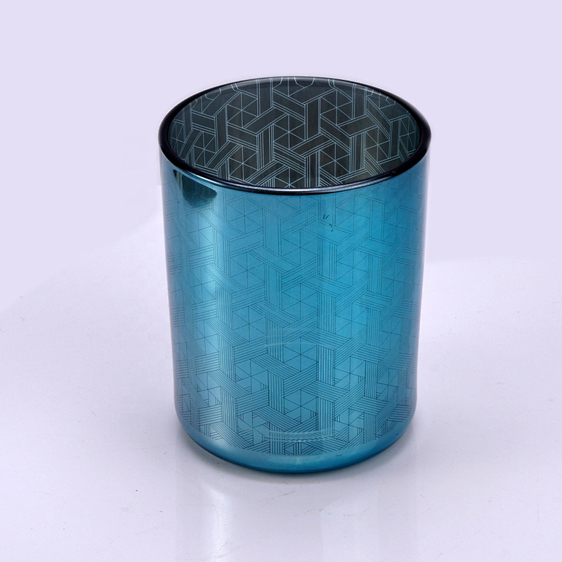 Wholesales custom decorative laser clear glass jars for candle making 8oz 10oz