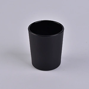 Matte black glass votive candle holder