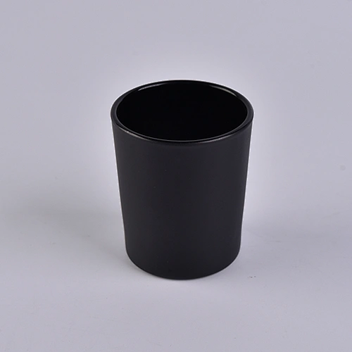 Matte black glass votive candle holder