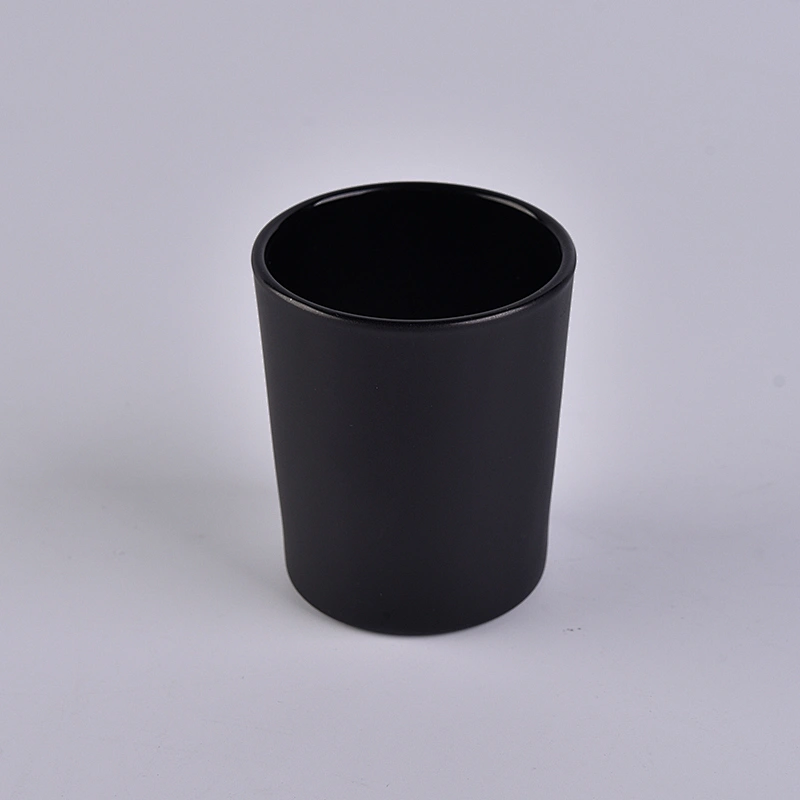 Matte black glass votive candle holder
