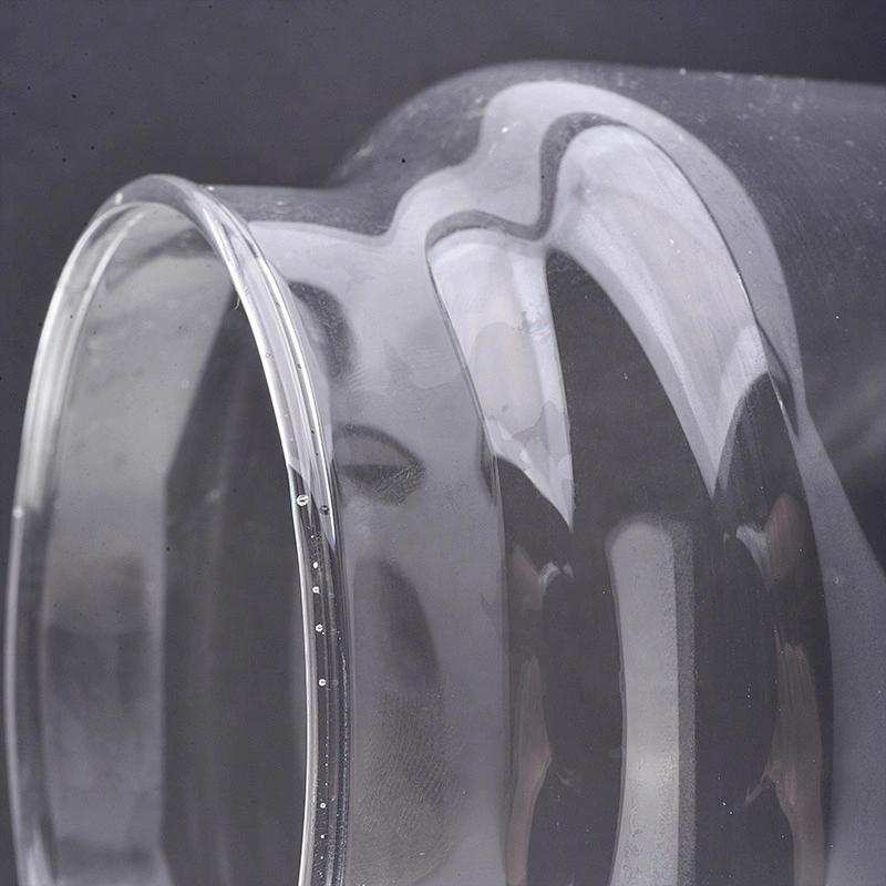 High clear glass candle jar tin home decor