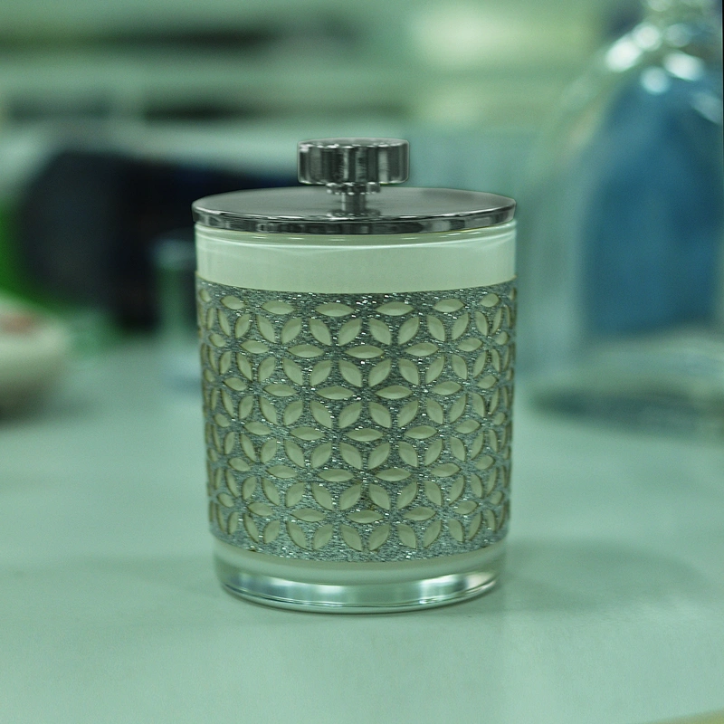 Wholesales Luxury decorative hollow candle jars 10oz with metal lid