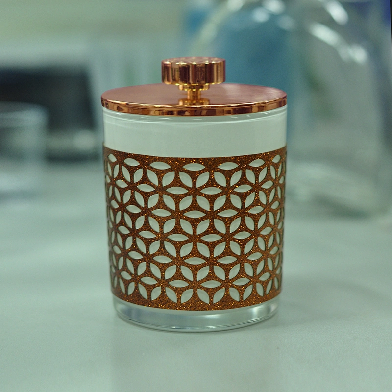 Wholesales Luxury decorative hollow candle jars 10oz with metal lid