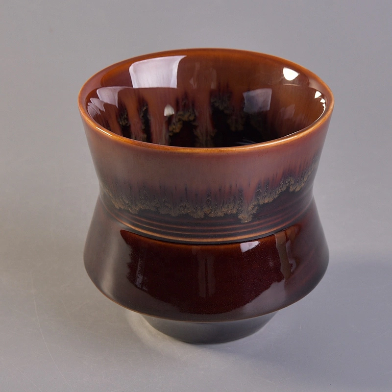 Suppliers amber custom luxury ceramic candle jars home decor