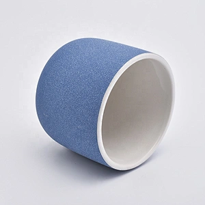 Customized matte blue votive candle jars home decor