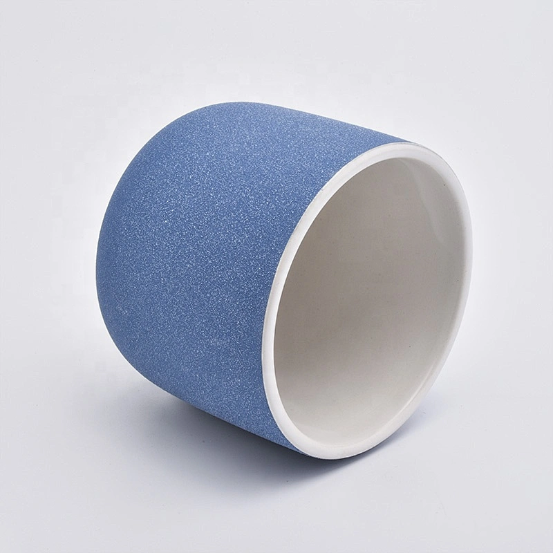 Customized matte blue votive candle jars home decor