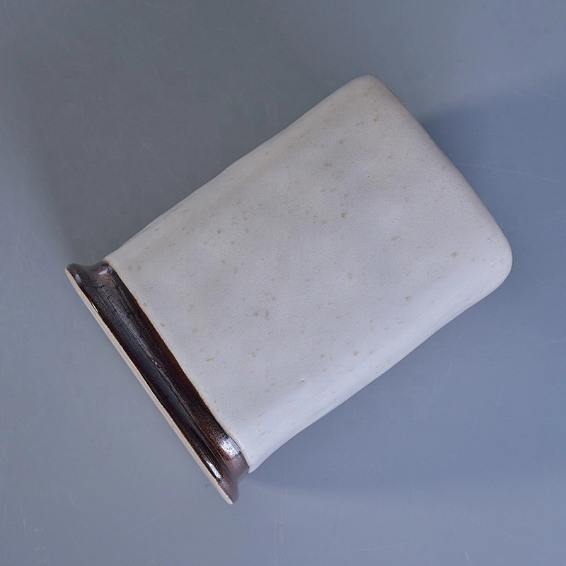 10oz 20oz Home decoration white ceramic square candle holder
