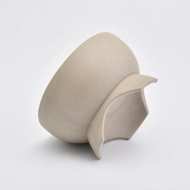 Amber matte empty ceramic candle holder stand