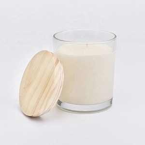 100% Soy Wax Clear Glass Candle Jars With Wooden Lids