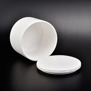 Matte White Ceramic Candle Jars With Lids