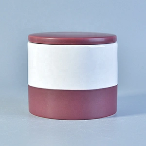 Red And White Ceramic Jars For Candle Making