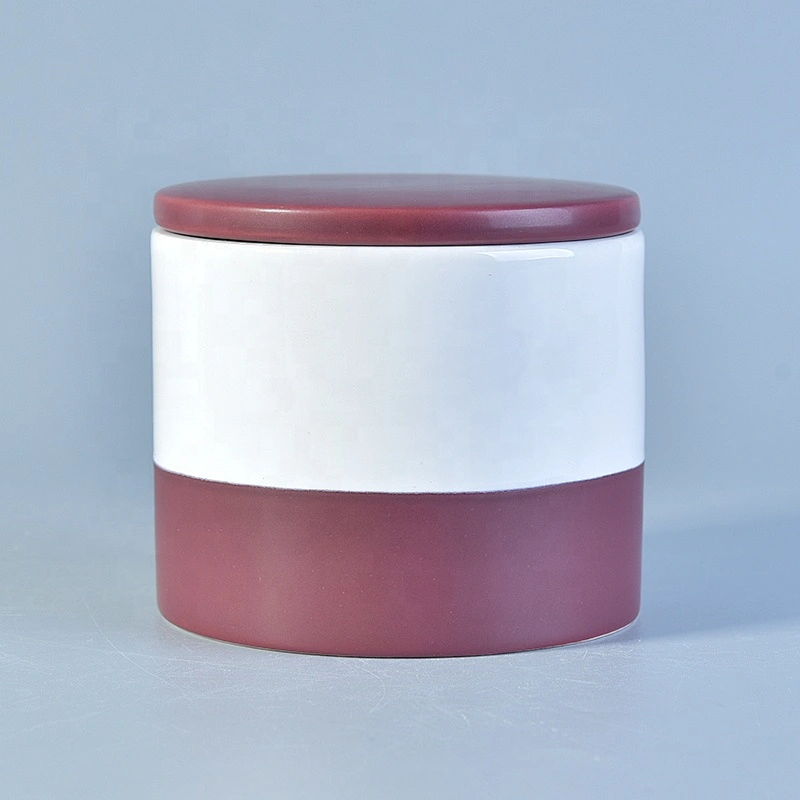 Red And White Ceramic Jars For Candle Making