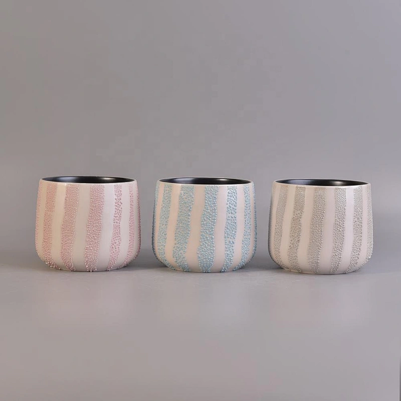 Custom Ionic Pearlescent Plating Candle Vessel Ceramic