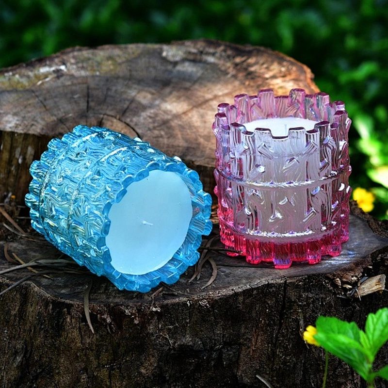 Luxury colored tree design tealight glass candle holder 8oz 10oz 12oz