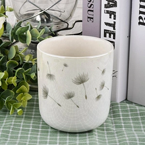Wholesales empty tealight custom white ceramic candle holder jar