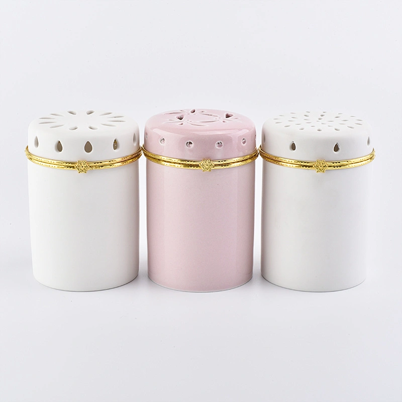 Pink ceramic candle holders for home decor scented candle jar