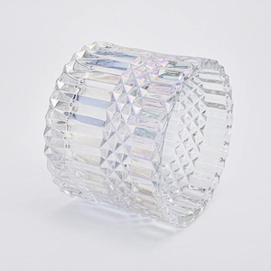 480ml Luxury Christmas Ion Plating  Glass Candle Jar With Lids