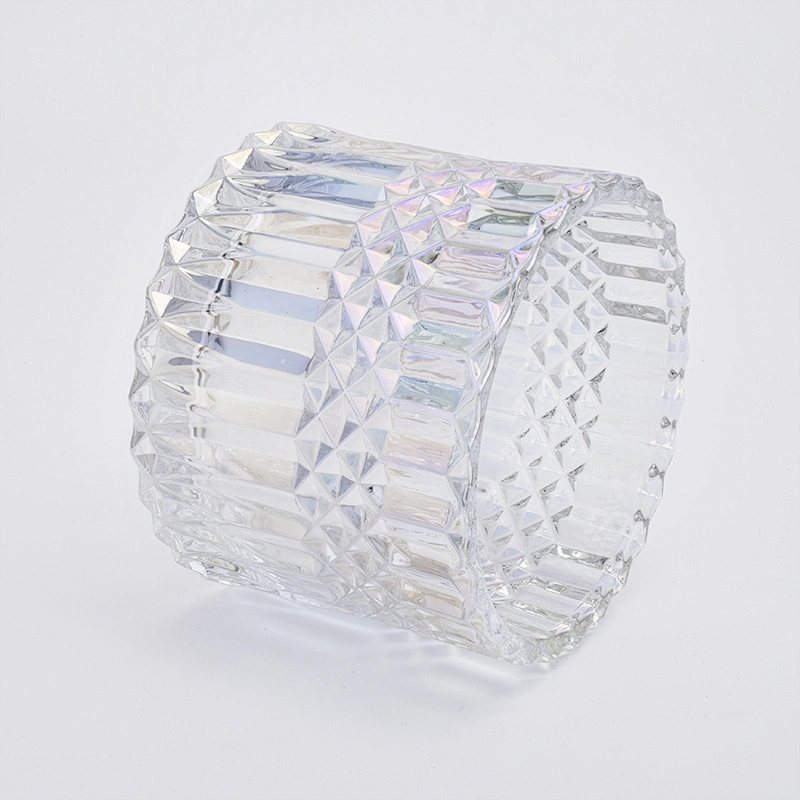 480ml Luxury Christmas Ion Plating  Glass Candle Jar With Lids
