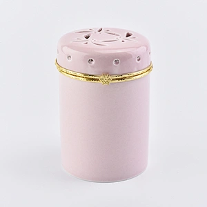 Pink ceramic candle holders for home decor scented candle