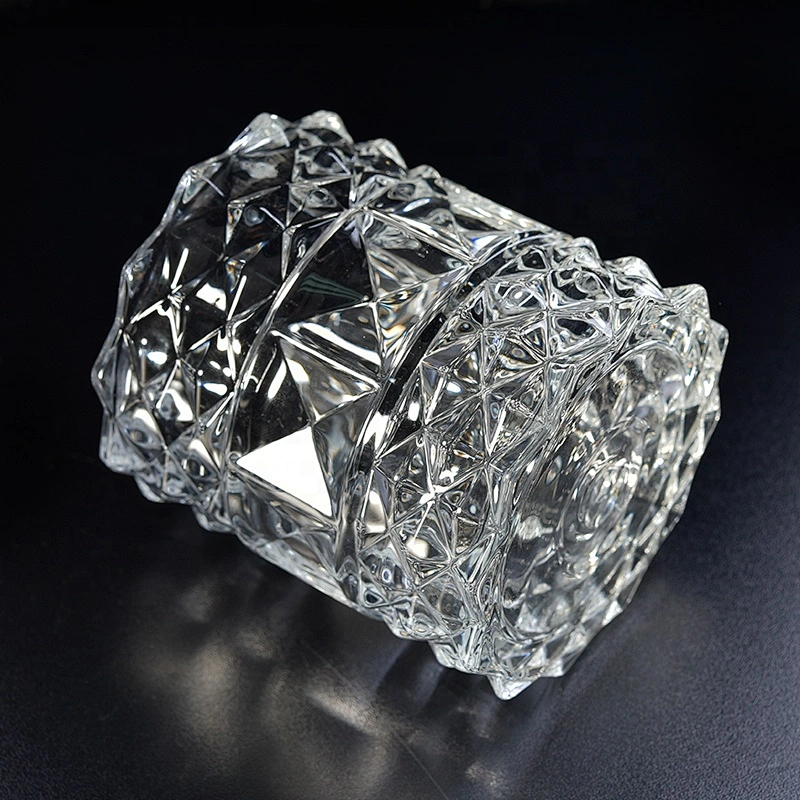 Crystal Embossed Glass Candle Jar