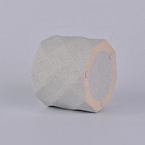 Grey Embossed Ceramic Candle Holders