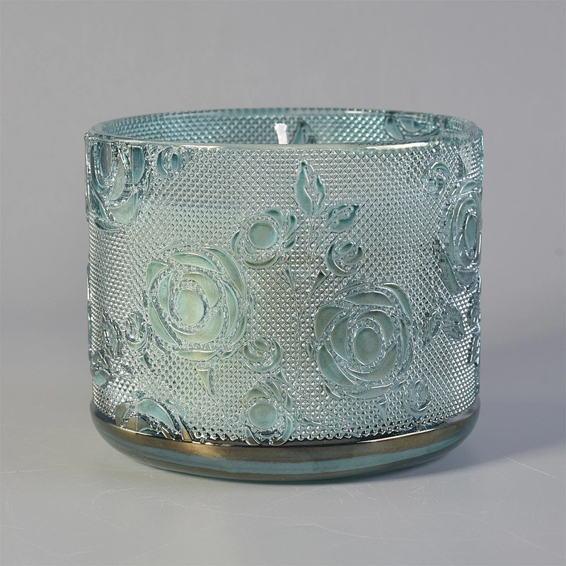 Customized rose decorative luxury glass holder for candle making