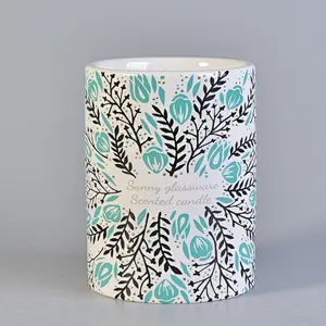 Unique menorah iridescent candle ceramic jar 6oz 8oz 10oz