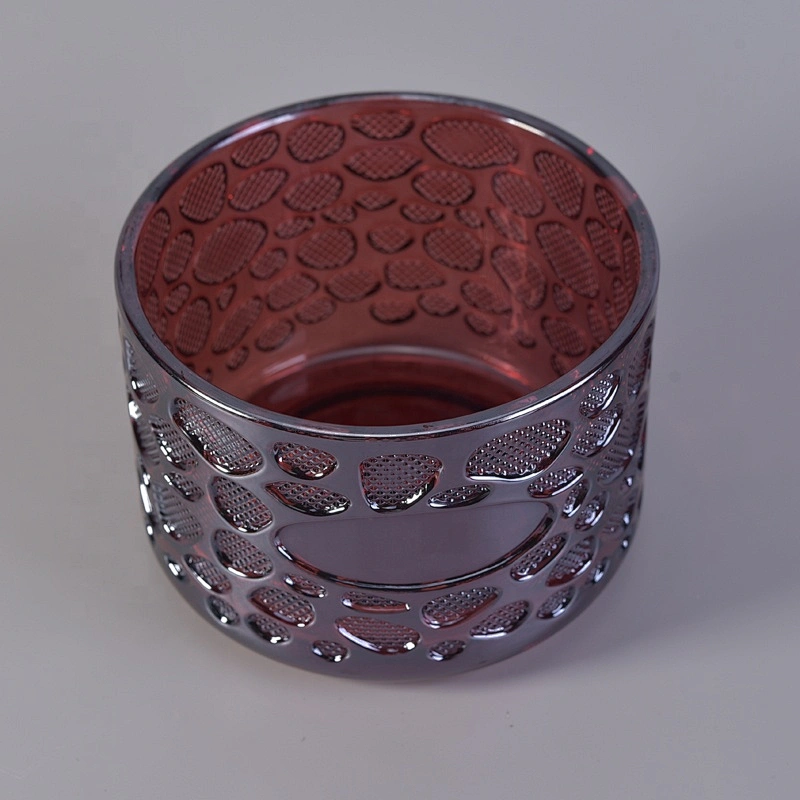 Custom amber round jar candle glass candle container