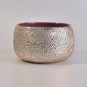 Wholesales customized empty golden ceramic candle containers