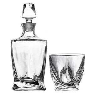 5 pieces in stock Lead-free Borosilicate Glass whiskey cups bottle sets