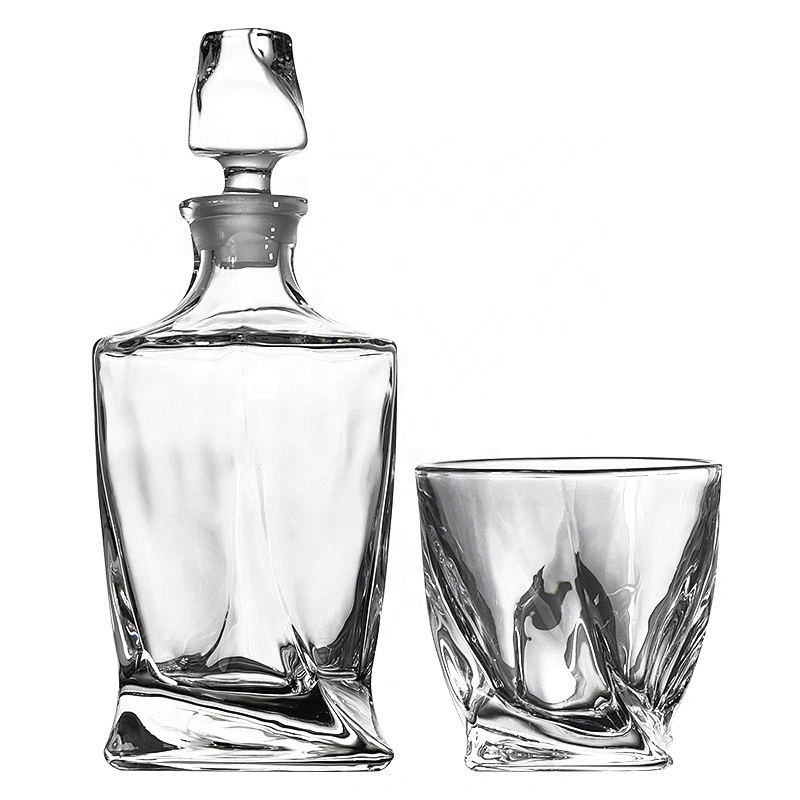 5 pieces in stock Lead-free Borosilicate Glass whiskey cups bottle sets