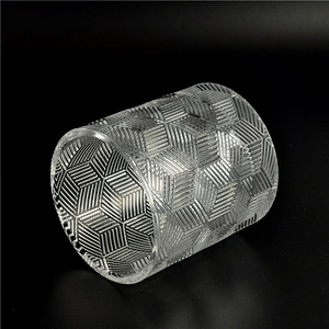 6oz 10oz 20oz Wholesales crystal custom candle glass jars with lids