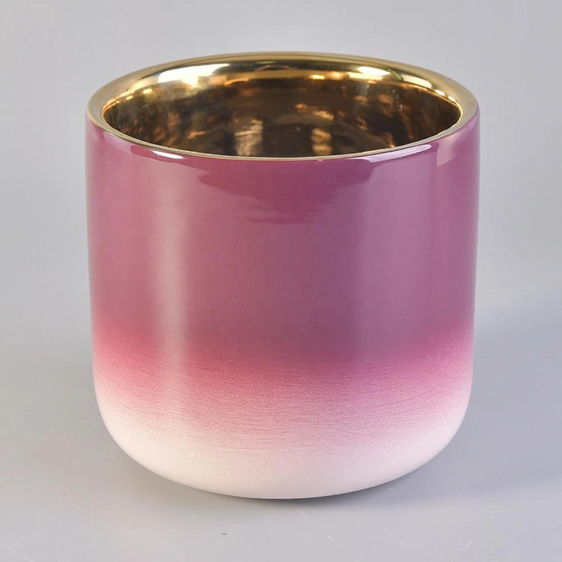 10oz 20oz Wholesales custom pink luxury candle ceramic jar