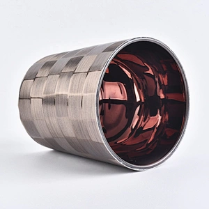 Wholesales brown luxury PU leather laser candle holders