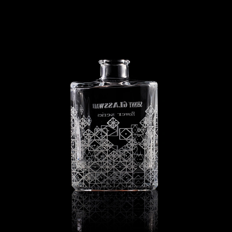 Sunny logo printing crystal square reed glass diffuser bottles