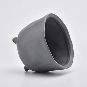 grey color luxury candle jar ceramic with legs